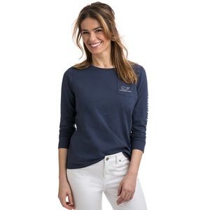 Vineyard Vine Long Sleeve Whale Print Tee